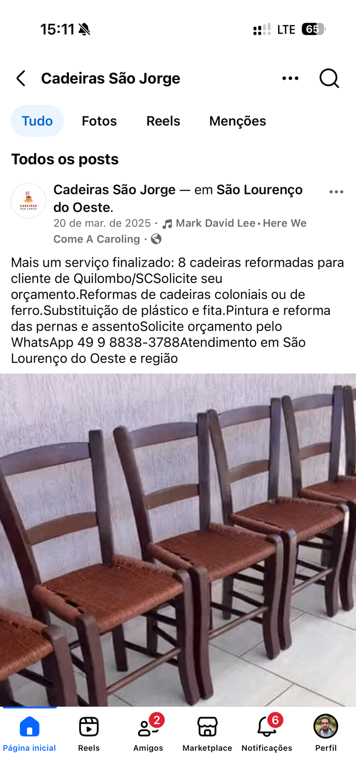 8 cadeiras coloniais reformadas
